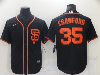 Youth San Francisco Giants #35 Brandon Crawford Black Cool Base Jersey